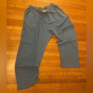 big bud press ribbed blue east pants elastic comfy cropped large discontinued
